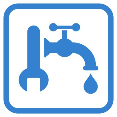 Sıhhi tesisat vektör simgesi bir çerçeve içinde