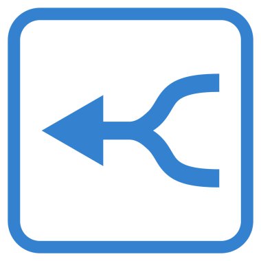 Ok sol vektör simgesi bir çerçeve içinde birleştirmek