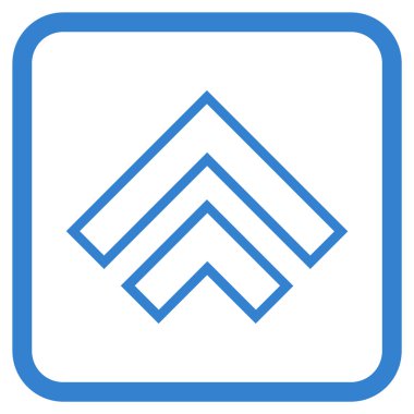 Yön yukarı vektör simgesi bir çerçeve içinde