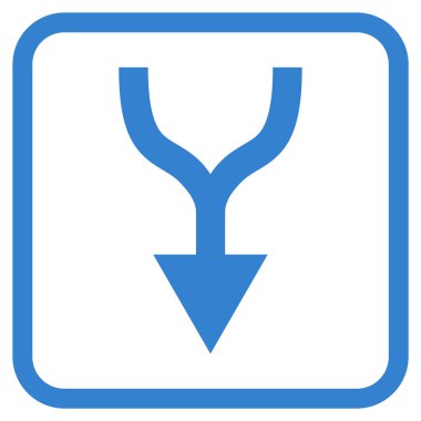 Vektör simgesi bir çerçeve içinde aşağı ok birleştirmek