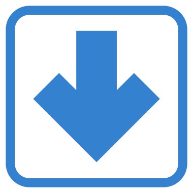 Vektör simgesi bir çerçeve içinde aşağı ok