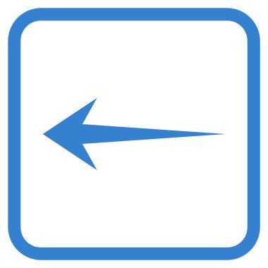 Ok sol vektör simgesi bir çerçeve içinde