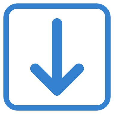 Vektör simgesi bir çerçeve içinde aşağı ok