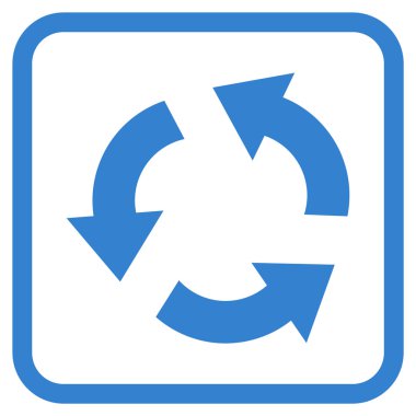 Geri dönüşüm vektör simgesi bir çerçeve içinde