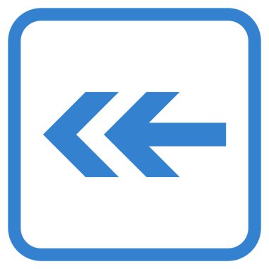 Ok sol vektör simgesi bir çerçeve içinde