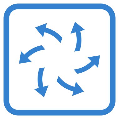 Santrifüj oklar bir çerçeve içinde simge vektör