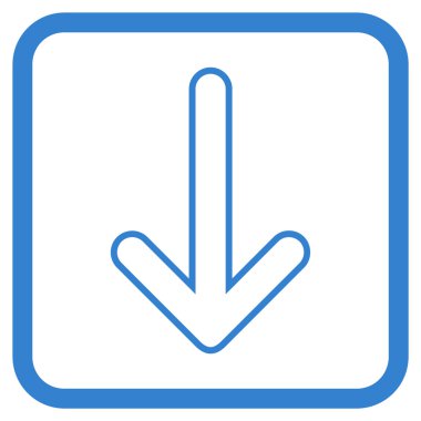 Vektör simgesi bir çerçeve içinde aşağı yönlü ok