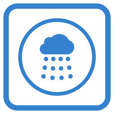 Yağmur bulutu vektör simgesi bir çerçeve içinde