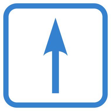 Vektör simgesi bir çerçeve içinde yukarı ok keskin