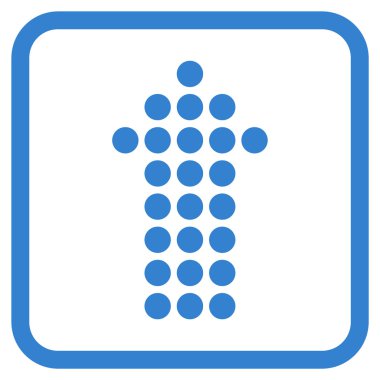 Vektör simgesi bir çerçeve içinde yukarı noktalı ok