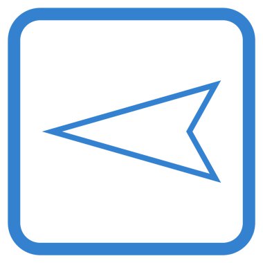 İşaretçi sol vektör simgesi bir çerçeve içinde