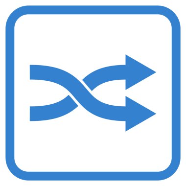 Shuffle okları doğru vektör simgesi bir çerçeve içinde