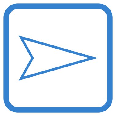 İşaretçi doğru vektör simgesi bir çerçeve içinde