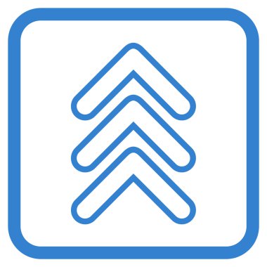 İşaretçi yukarı vektör simgesi bir çerçeve içinde üçlü