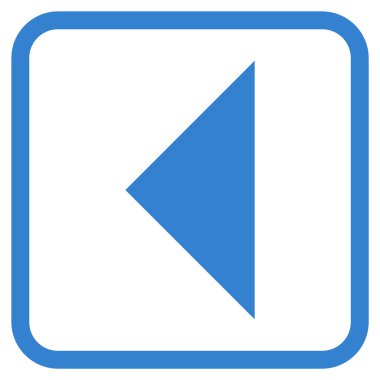 Ok ucu sol vektör simgesi bir çerçeve içinde