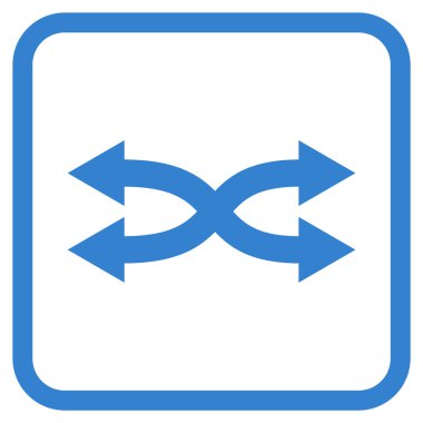 Shuffle okları yatay vektör simgesi bir çerçeve içinde