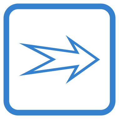 Ok sağ vektör simgesi bir çerçeve içinde