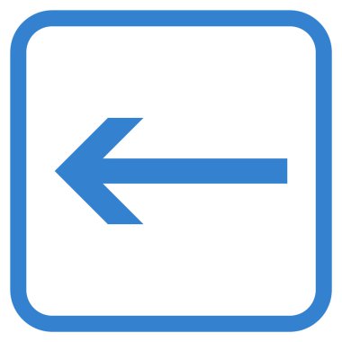 Ok sol vektör simgesi bir çerçeve içinde