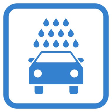 Oto yıkama vektör simgesi bir çerçeve içinde