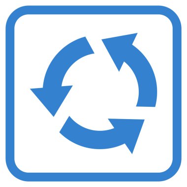 Geri dönüşüm vektör simgesi bir çerçeve içinde