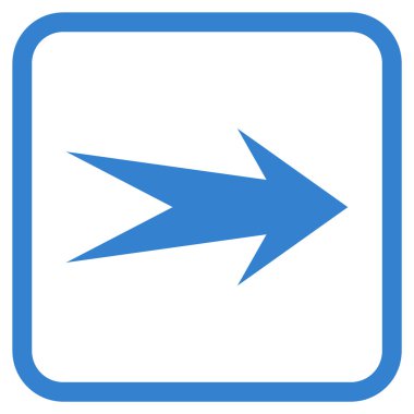 Ok sağ vektör simgesi bir çerçeve içinde