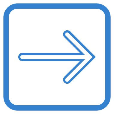 Ok sağ vektör simgesi bir çerçeve içinde