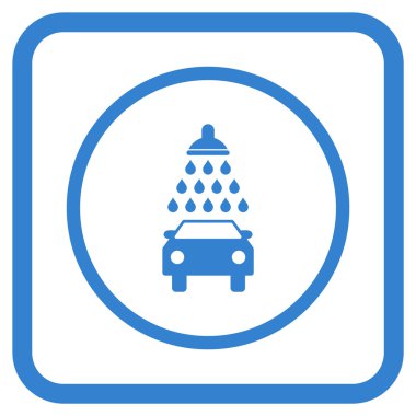 Araba duş vektör simgesi bir çerçeve içinde