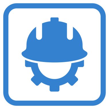 Geliştirme kask vektör simgesi bir çerçeve içinde