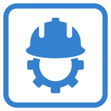 Geliştirme kask vektör simgesi bir çerçeve içinde