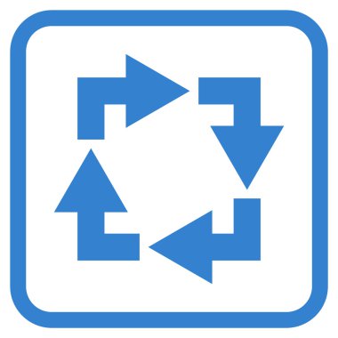 Geri dönüşüm vektör simgesi bir çerçeve içinde