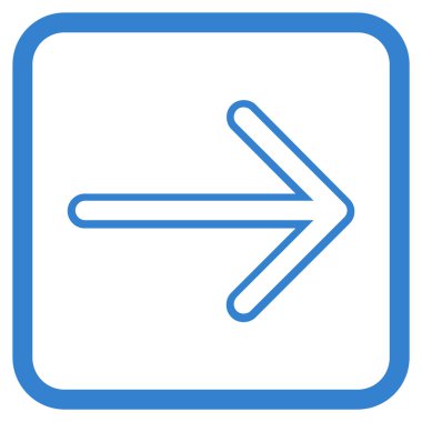 Ok sağ vektör simgesi bir çerçeve içinde