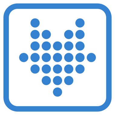 Vektör simgesi bir çerçeve içinde aşağı noktalı ok