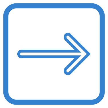 Ok sağ vektör simgesi bir çerçeve içinde