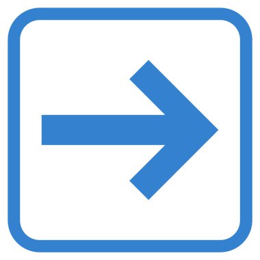 Ok sağ vektör simgesi bir çerçeve içinde