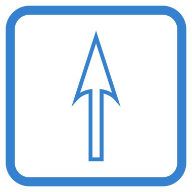 Vektör simgesi bir çerçeve içinde yukarı ok keskin