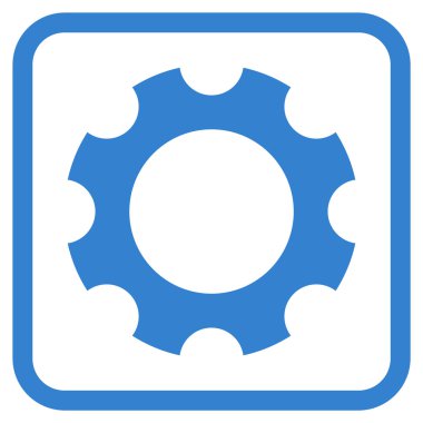 Dişli vektör simgesi bir çerçeve içinde