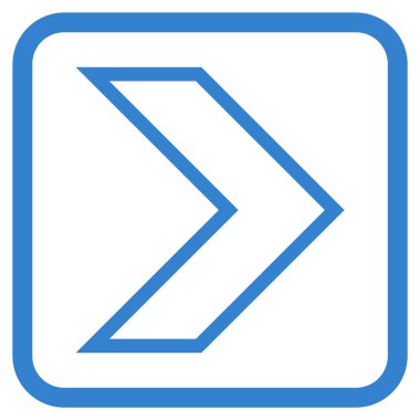 Ok ucu doğru vektör simgesi bir çerçeve içinde