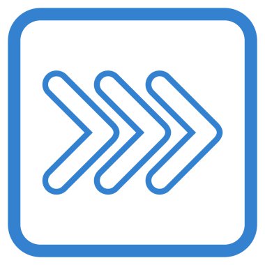 İşaretçi doğru vektör simgesi bir çerçeve içinde üçlü