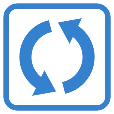 Geri dönüşüm vektör simgesi bir çerçeve içinde