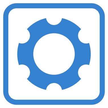 Dişli vektör simgesi bir çerçeve içinde