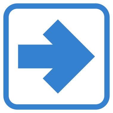 Ok sağ vektör simgesi bir çerçeve içinde