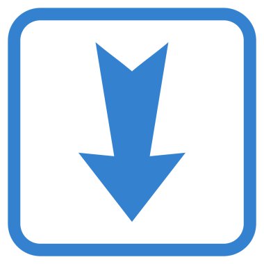 Vektör simgesi bir çerçeve içinde aşağı ok