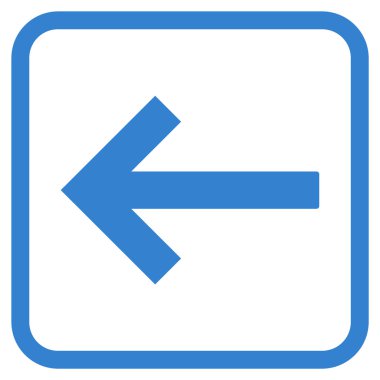 Sol ok vektör simgesi bir çerçeve içinde