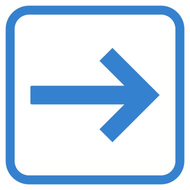 Sağ ok vektör simgesi bir çerçeve içinde