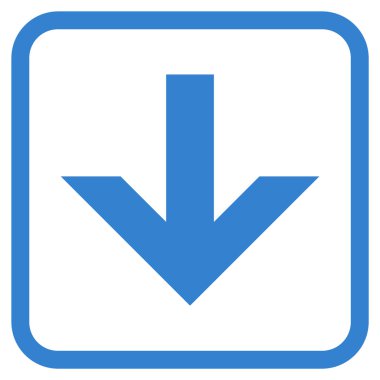 Vektör simgesi bir çerçeve içinde aşağı ok