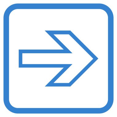 Ok sağ vektör simgesi bir çerçeve içinde