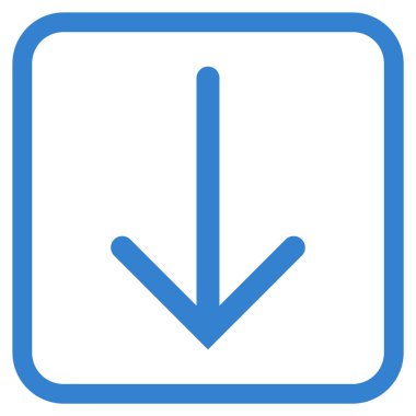 Vektör simgesi bir çerçeve içinde aşağı ok