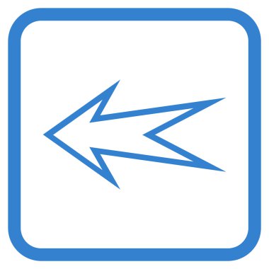 Ok sol vektör simgesi bir çerçeve içinde