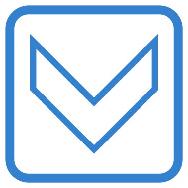 Vektör simgesi bir çerçeve içinde aşağı ok ucu