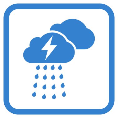 Fırtına bulutları vektör simgesi bir çerçeve içinde